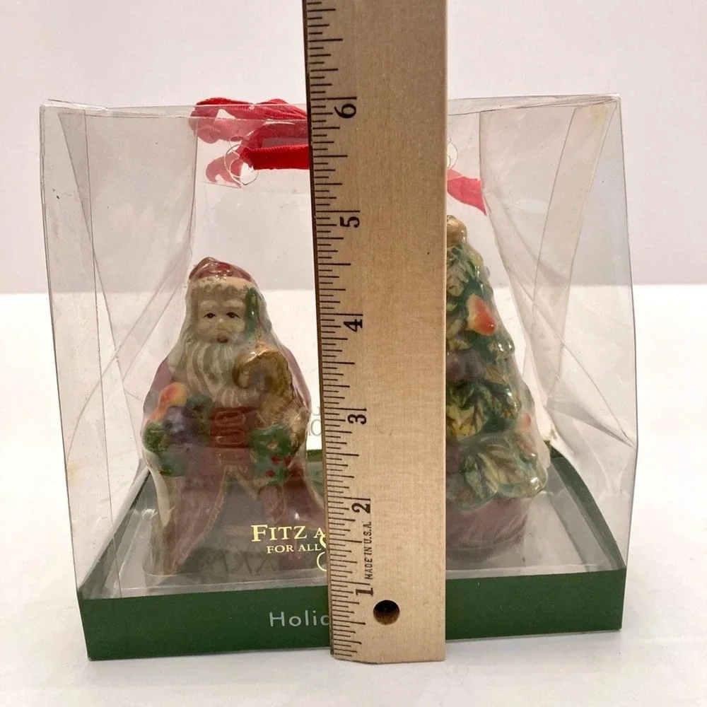 Fitz & Floyd 2003 Holiday Home Santa Tree Christmas Candles Unused‎ Sealed